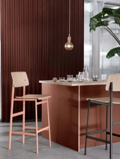 Muuto Loft bar stool 75 cm, dusty green - oak