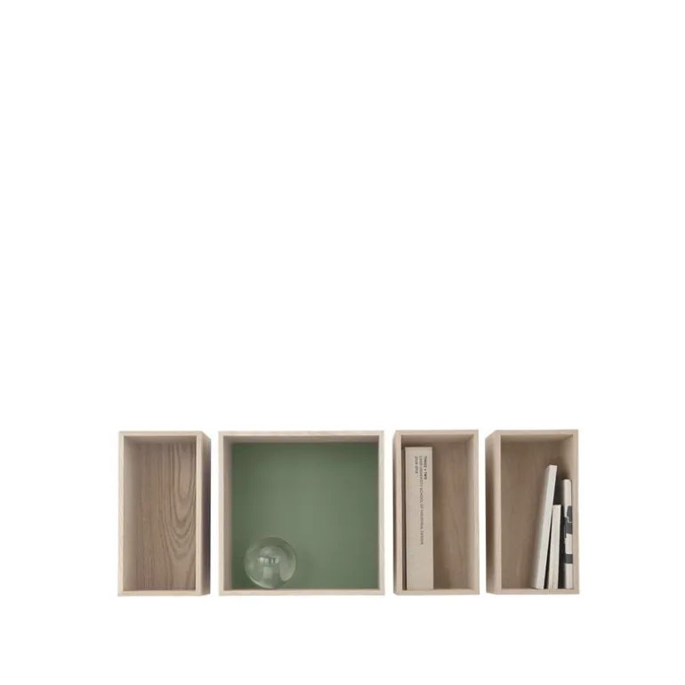 Muuto Mini Stacked 2.0, medium, oak/dusty green