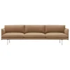 Muuto Outline sofa, 3 1/2 seater, Grace leather camel - aluminum