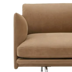 Muuto Outline sofa, 3 1/2 seater, Grace leather camel - aluminum