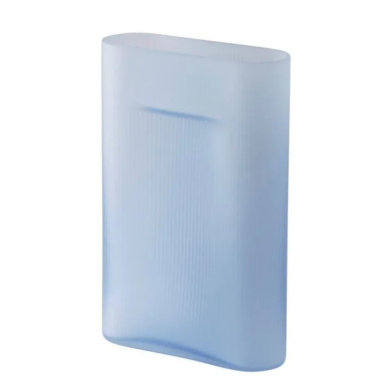 Muuto Ridge vase, 35 cm, light blue frosted glass