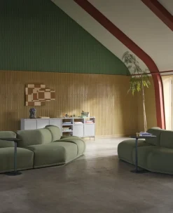 Muuto Stacked 2.0 shelf module w/ door, medium, light grey