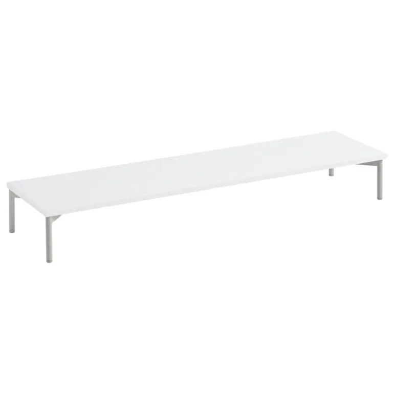 Muuto Stacked podium with tube base, 131 x 35 x 17 cm, white