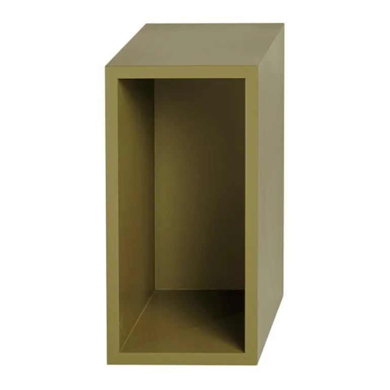 Muuto Stacked shelf module with backboard, small, brown green