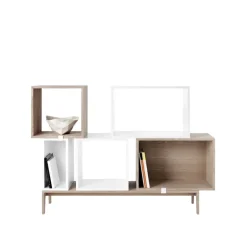 Muuto Stacked shelf module with background, large, oak