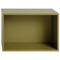 Muuto Stacked shelf module with backboard, large, brown green