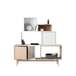Muuto Stacked shelf module with background, small, oak