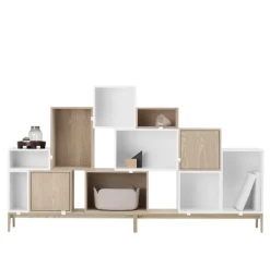 Muuto Stacked shelf module with background, small, oak