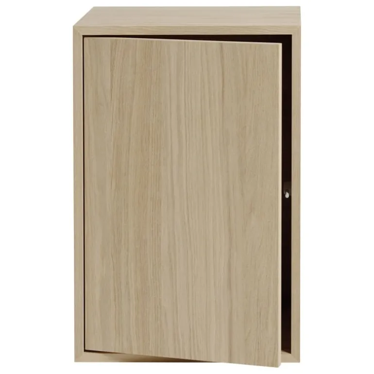 Muuto Stacked shelf module with door, large, oak