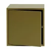 Muuto Stacked shelf module with door, medium, brown green