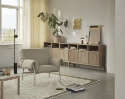 Muuto Stacked shelf module with door, medium, oak