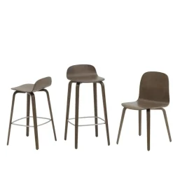 Muuto Visu bar stool, 75 cm, stained dark brown