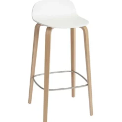 Muuto Visu bar stool, 75 cm, oak - white