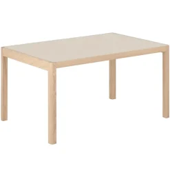 Muuto Workshop table, 140 x 92 cm, oak - warm grey linoleum
