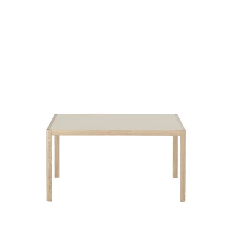 Muuto Workshop table, 140 x 92 cm, oak - warm grey linoleum