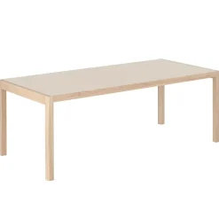 Muuto Workshop table, 200 x 92 cm, oak - warm grey linoleum