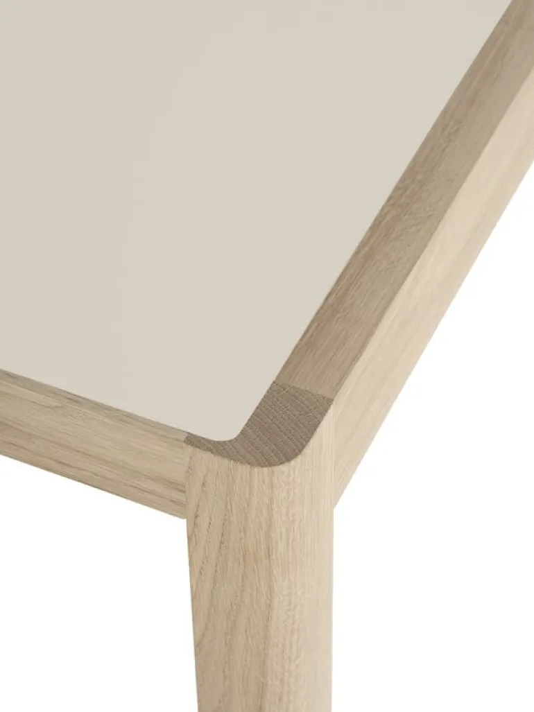 Muuto Workshop table, 200 x 92 cm, oak - warm grey linoleum
