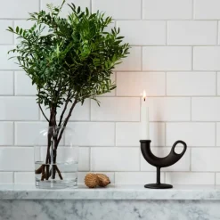 Nedre Foss Ildhane candleholder, black