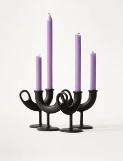 Nedre Foss Ildhane candleholder, black
