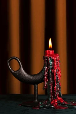 Nedre Foss Ildhane candleholder, black