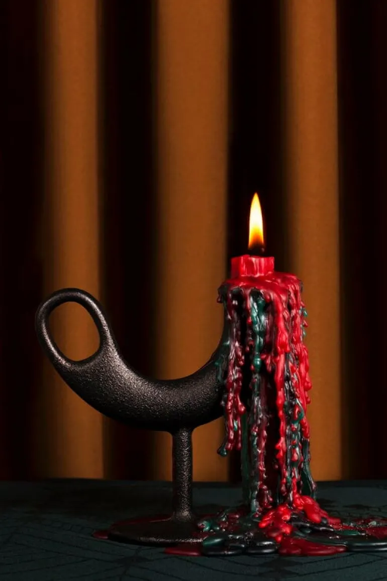 Nedre Foss Ildhane candleholder, black