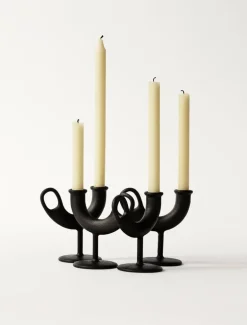 Nedre Foss Ildhane candleholder, black