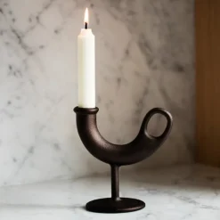 Nedre Foss Ildhane candleholder, black