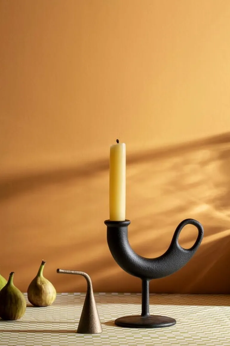 Nedre Foss Ildhane candleholder, black