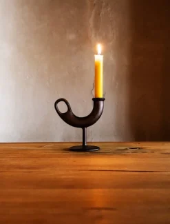 Nedre Foss Ildhane candleholder, black