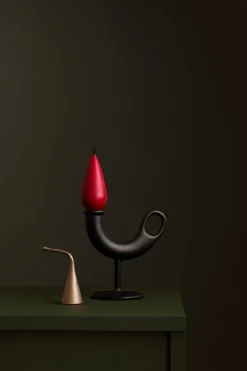 Nedre Foss Ildhane candleholder, black