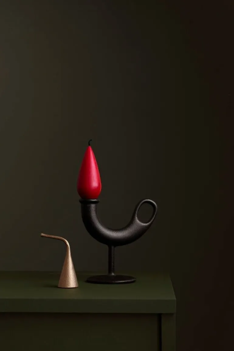 Nedre Foss Ildhane candleholder, black