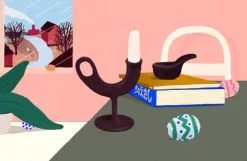 Nedre Foss Ildhane candleholder, black