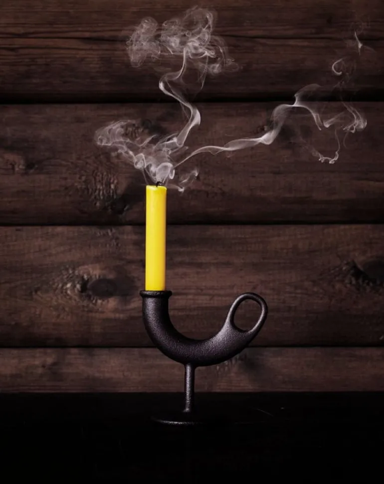 Nedre Foss Ildhane candleholder, black