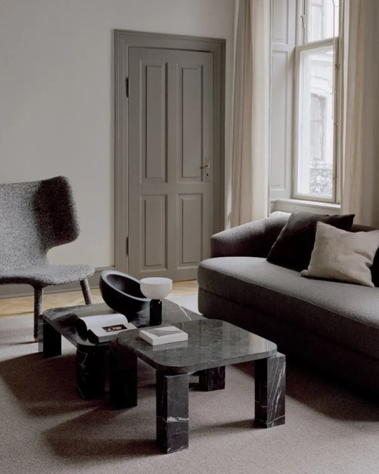 New Works Atlas coffee table, 82 x 82 cm, black marble