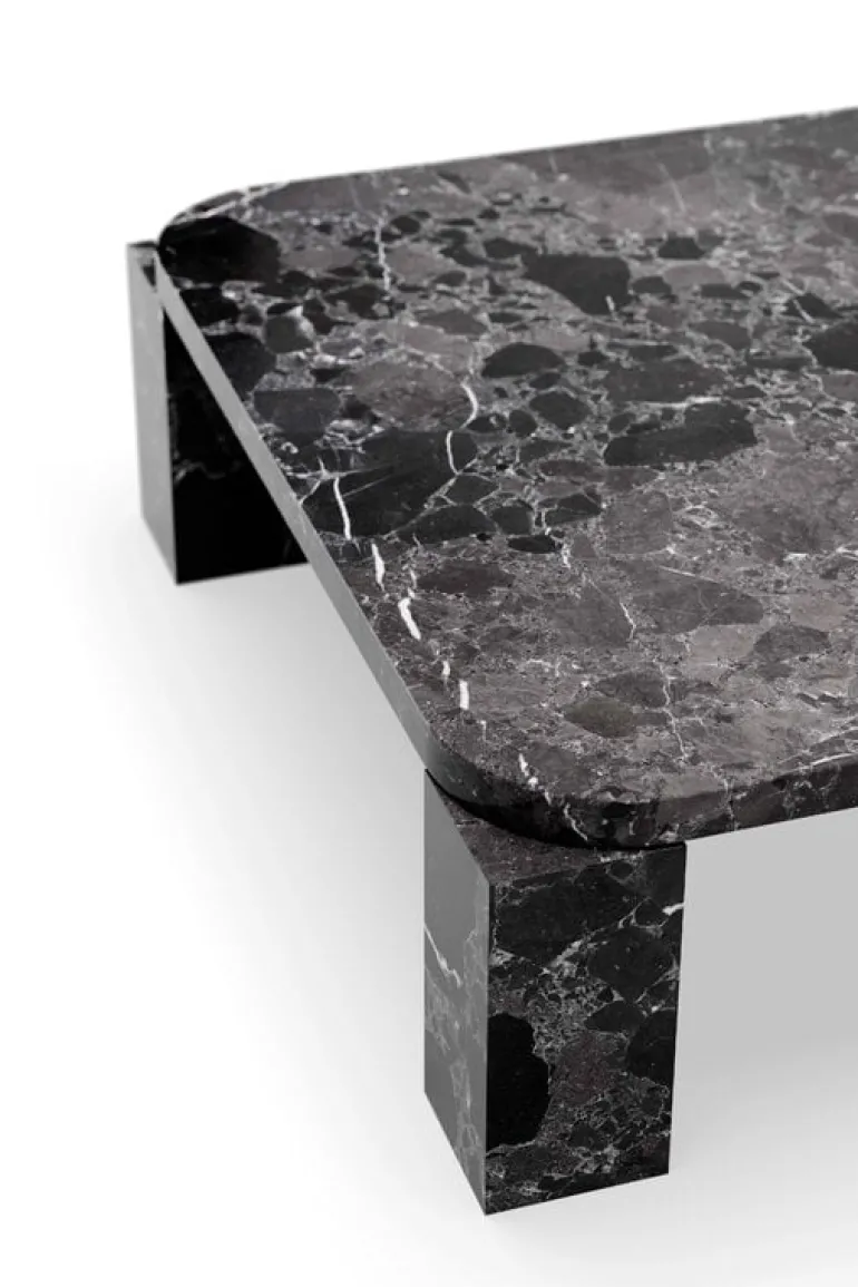 New Works Atlas coffee table, 82 x 82 cm, black marble