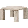 New Works Atlas coffee table, 60 x 60 cm, unfilled travertine