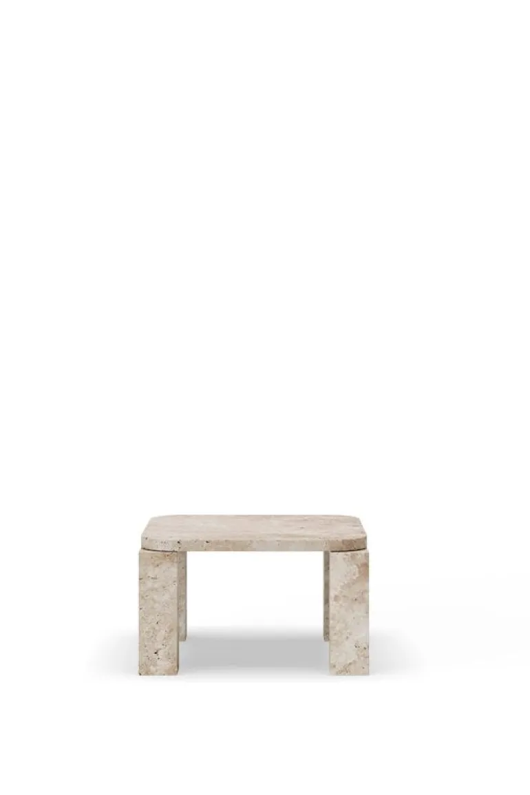 New Works Atlas coffee table, 60 x 60 cm, unfilled travertine