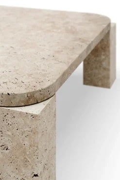 New Works Atlas coffee table, 60 x 60 cm, unfilled travertine