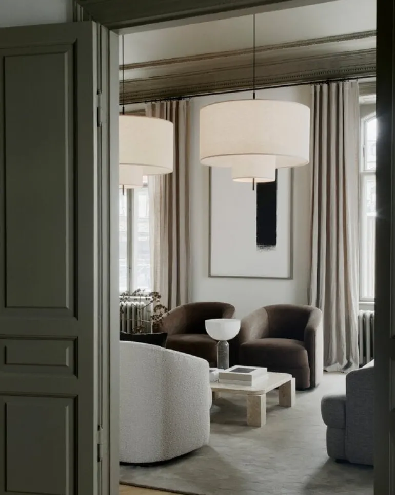 New Works Atlas coffee table, 60 x 60 cm, unfilled travertine