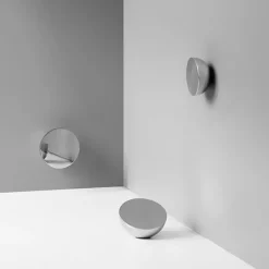 New Works Aura mirror, small, stainless steel