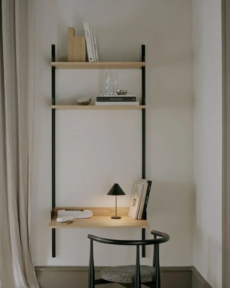 New Works Brolly portable table lamp, black steel