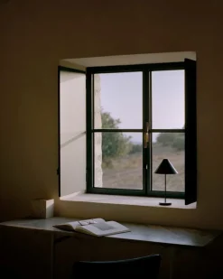 New Works Brolly portable table lamp, black steel