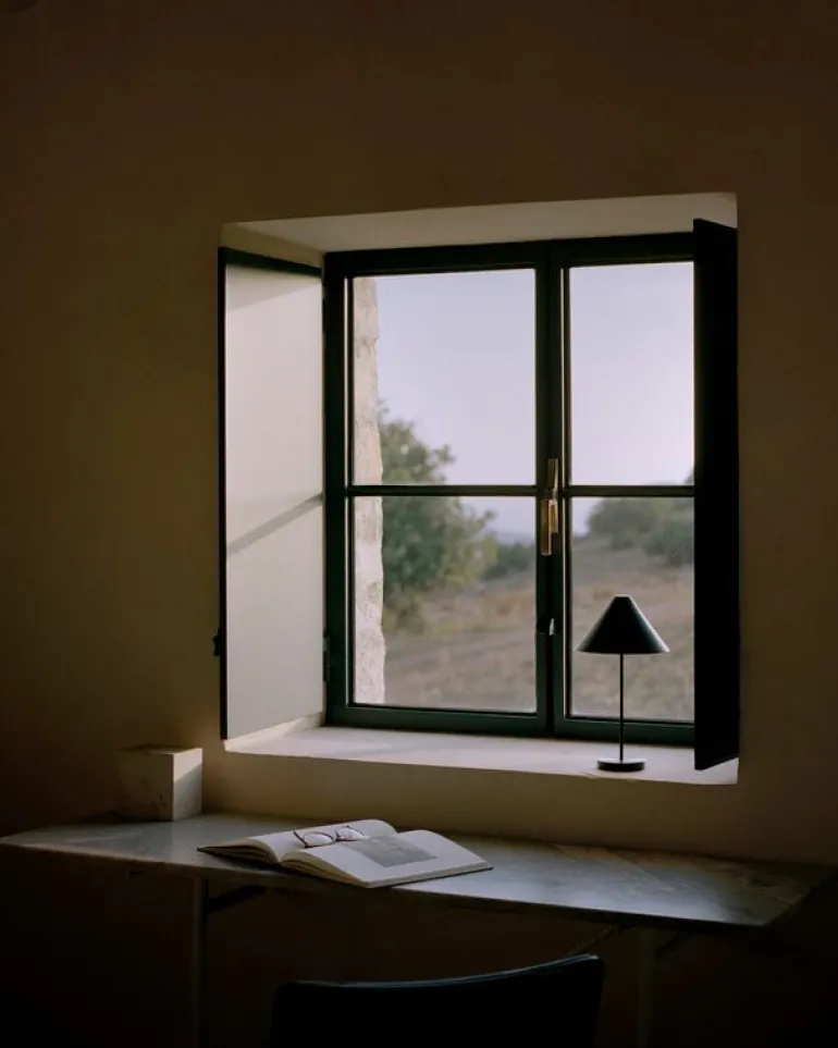 New Works Brolly portable table lamp, black steel