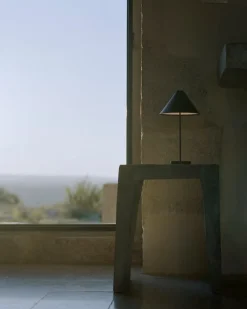 New Works Brolly portable table lamp, black steel