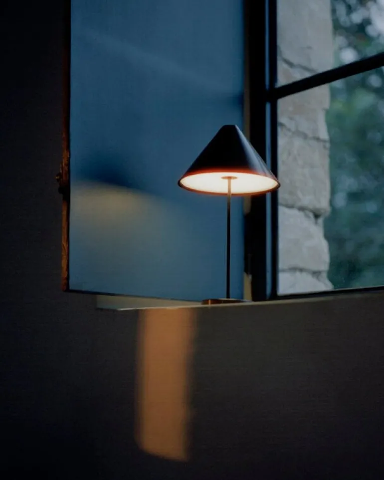 New Works Brolly portable table lamp, black steel