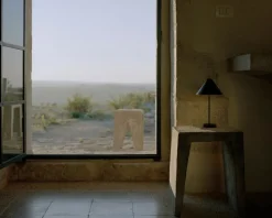 New Works Brolly portable table lamp, black steel