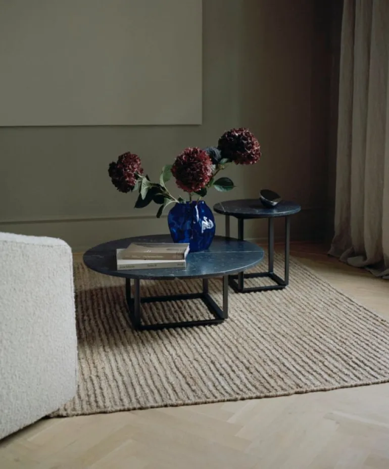 New Works Florence coffee table 90 cm, black - black marble