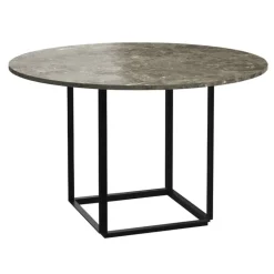 New Works Florence dining table 120 cm, black - grey marble