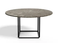New Works Florence dining table 145 cm, black - grey marble