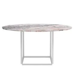 New Works Florence dining table, 145 cm, white - white marble Viola